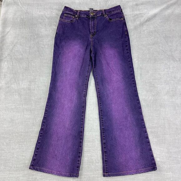 Vintage Y2K Hot in Hollywood Jeans Womens 6 Purple Mid Rise Bootcut‎ Flare - Picture 1 of 10